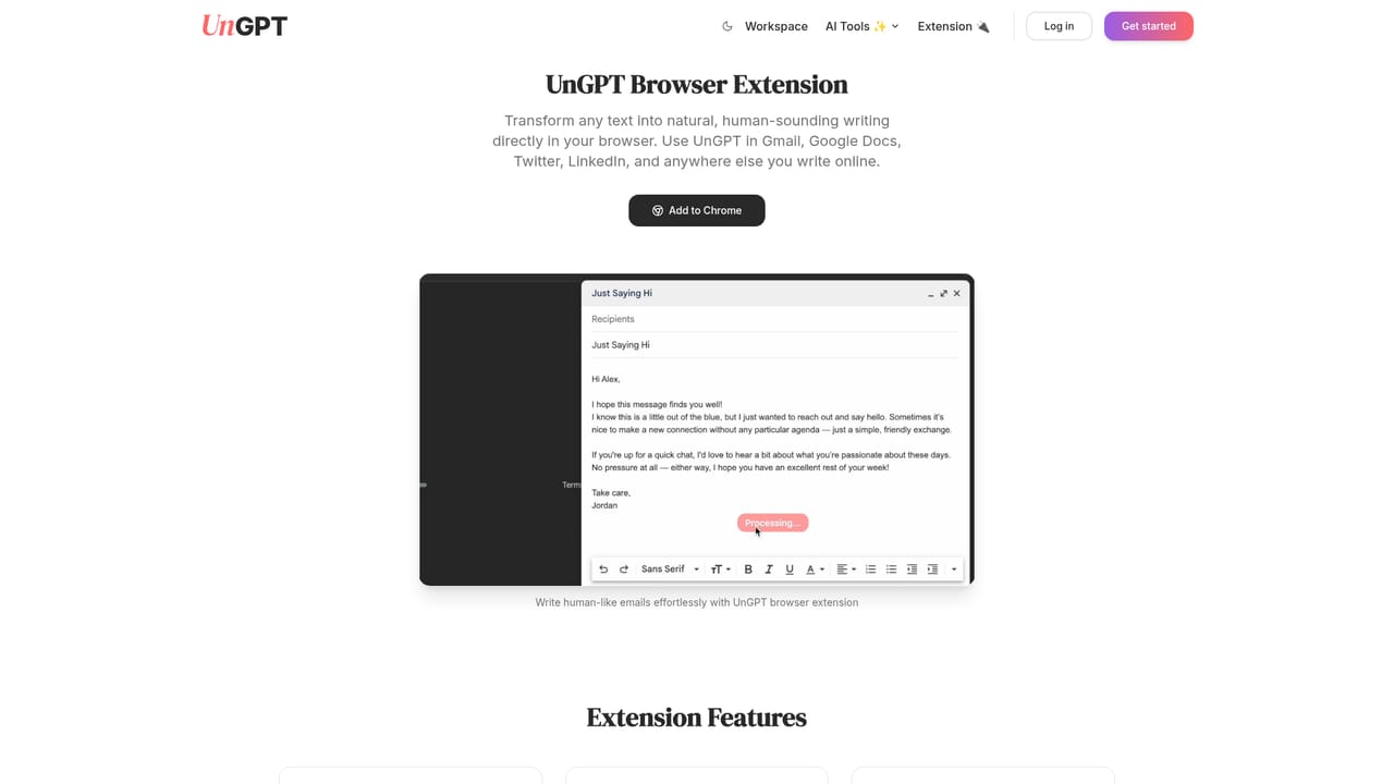 UnGPT — Install the browser extension
