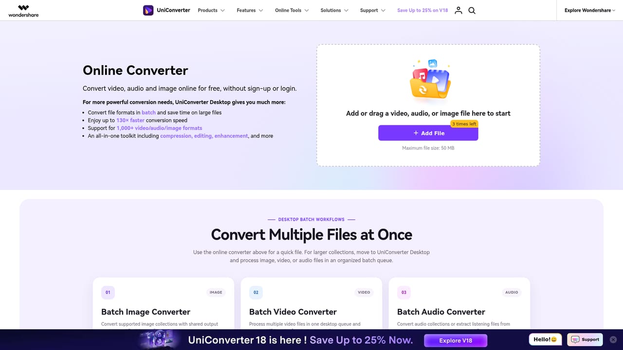 Uniconverter AI Video Enhancer — Try the online enhancer first