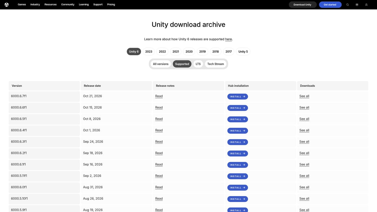 Unity — Install Unity 6 or later