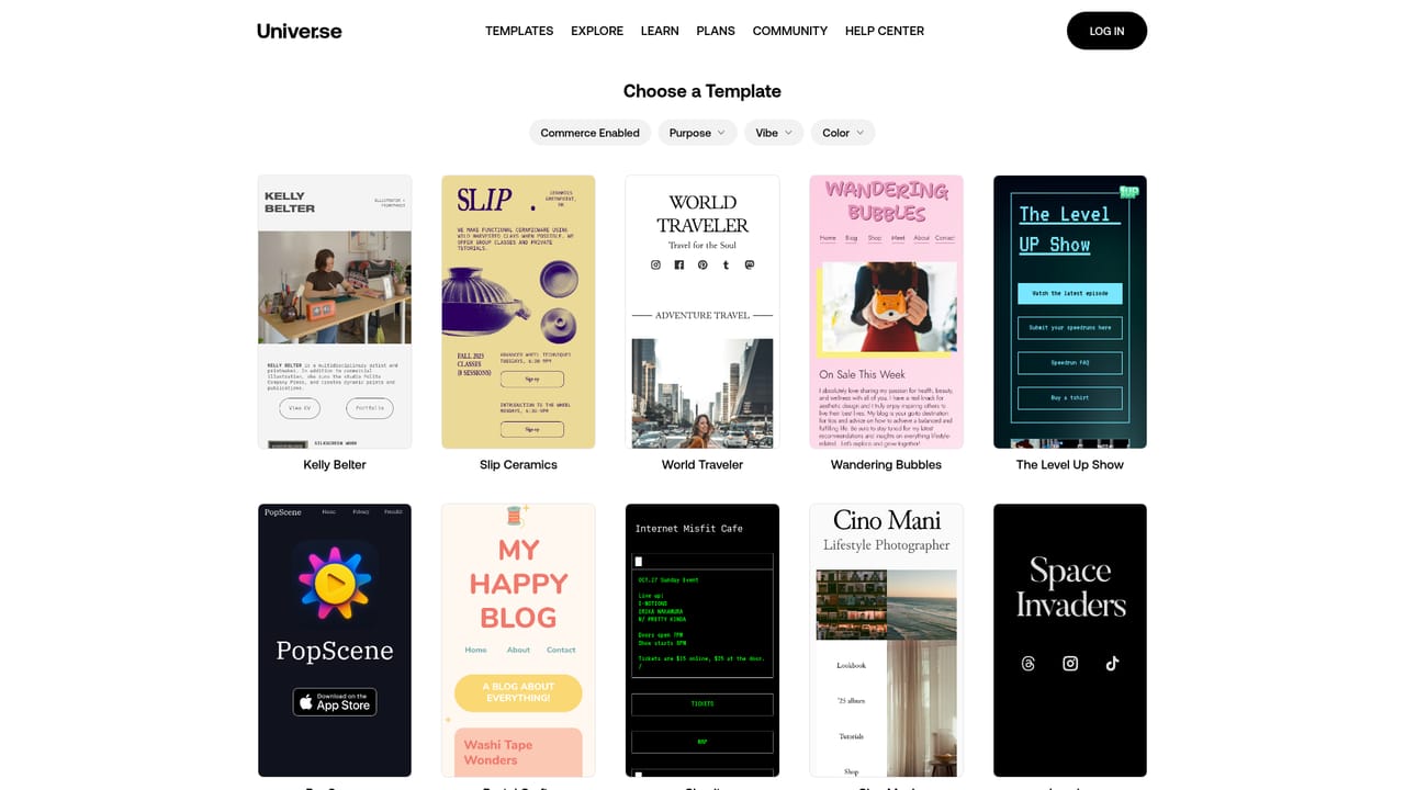 Univer.se — Open the web app and build