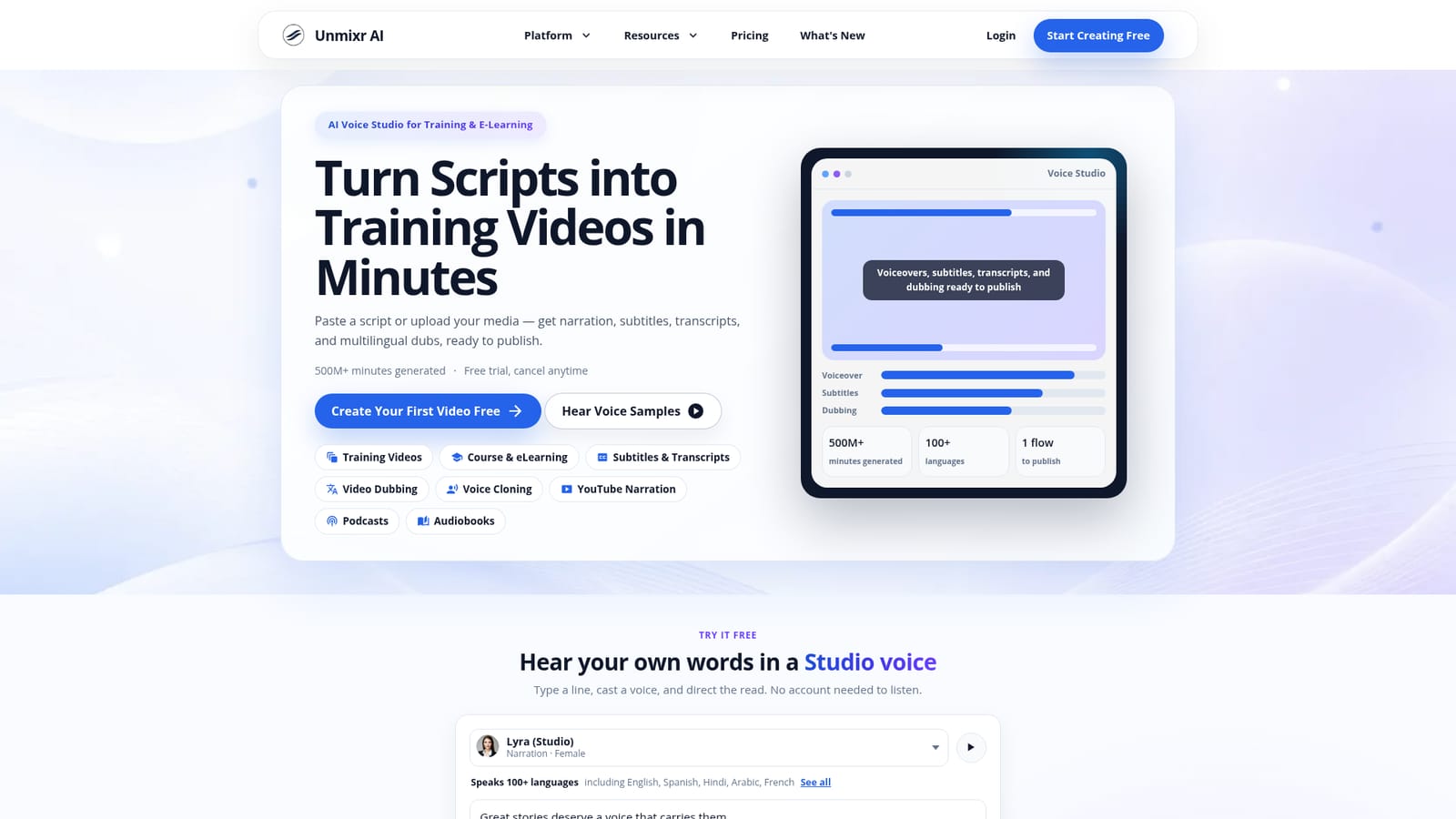 Unmixr — Listen to voice samples without an account