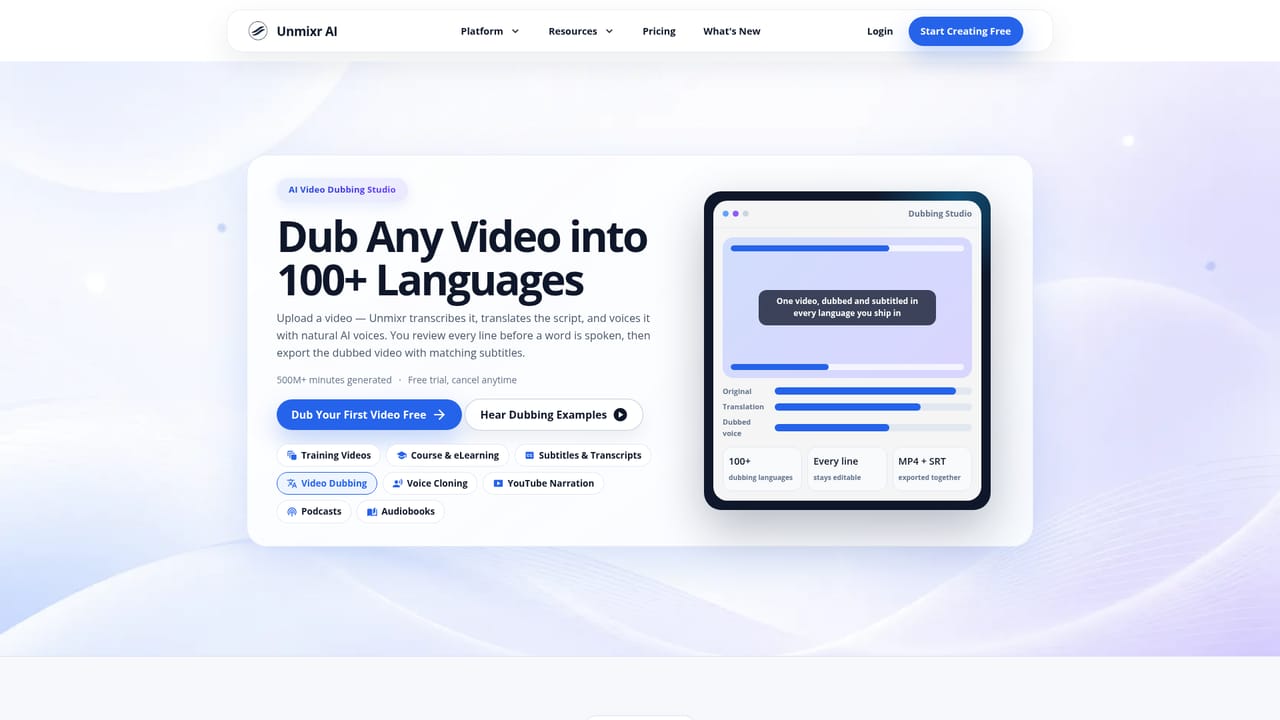 Unmixr — Localise the finished lesson