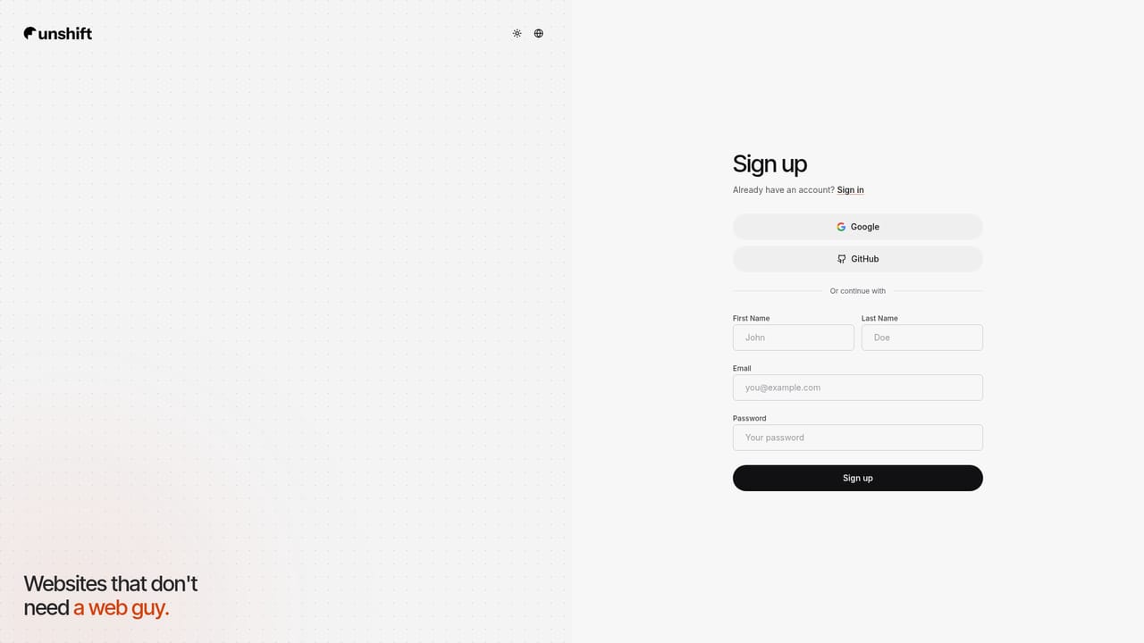 Unshift AI — Create your account