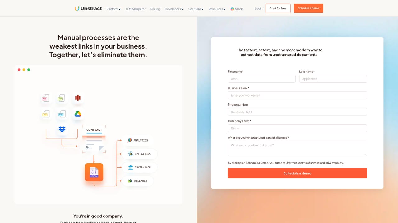 Unstract — Book a consultation to scope one process