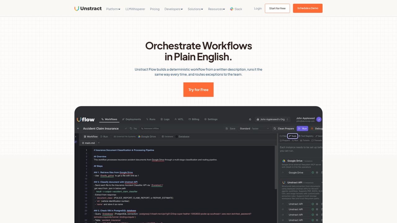 Unstract — Review the drafted specification