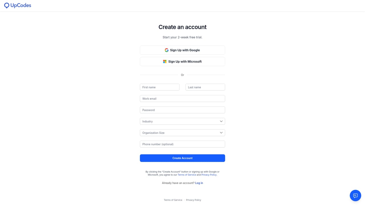 UpCodes — Create an UpCodes account
