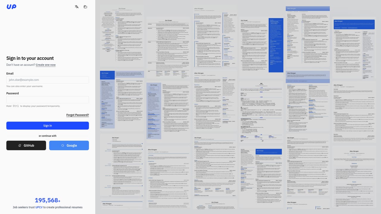 UPCV — Pick a starting template