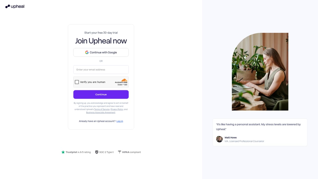 Upheal — Create your Upheal account