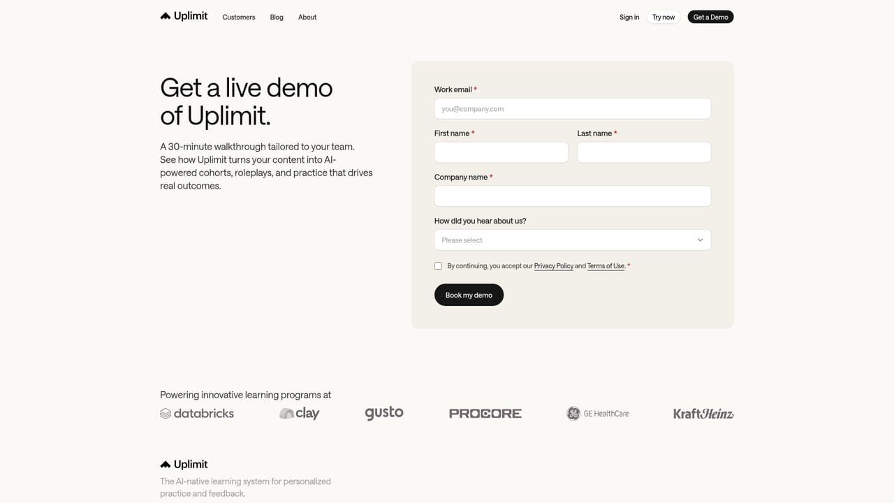 Uplimit — Book a walkthrough with the Uplimit team