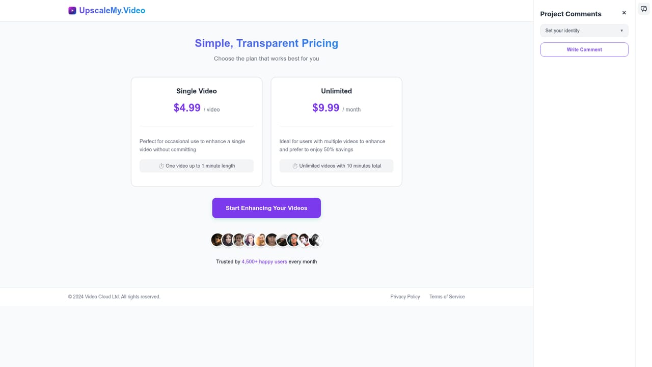 UpscaleMy.Video — Choose a payment route