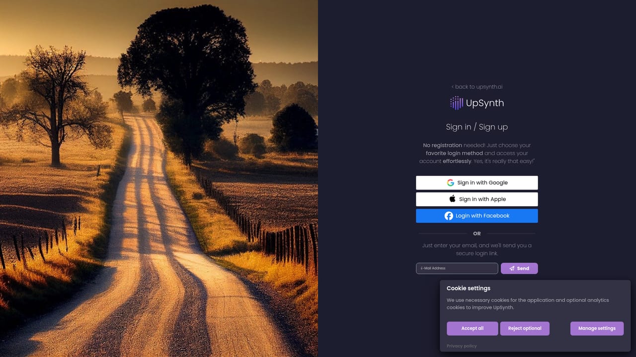 UpSynth — Sign in for the free first upscale