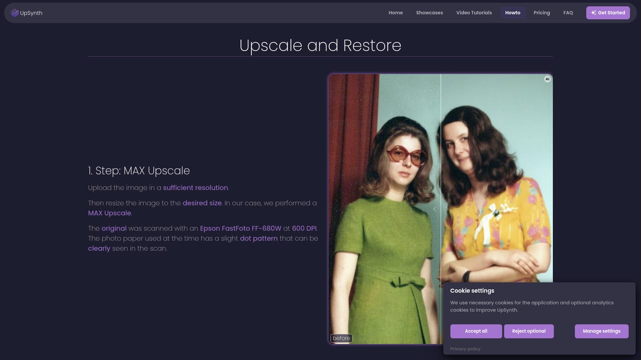 UpSynth — Study the how-to and showcases