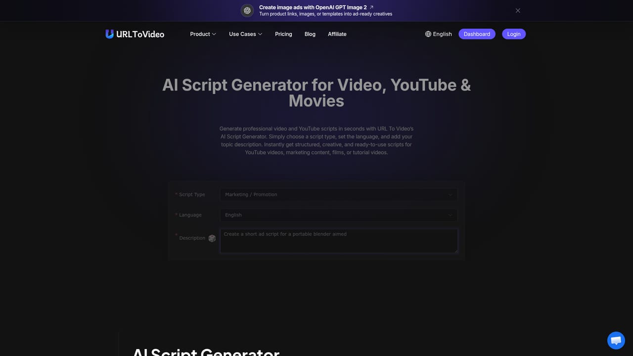 URL to Video AI — Review the generated script