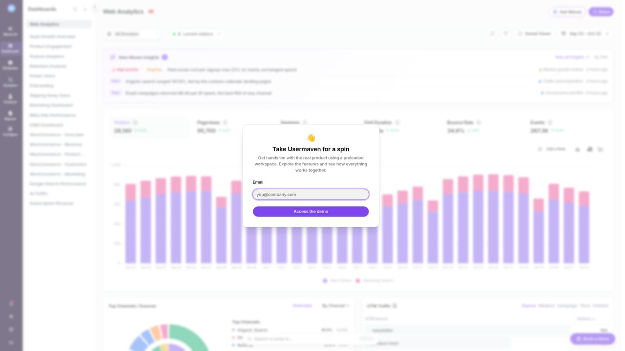 Usermaven — Book a walkthrough or open the interactive demo