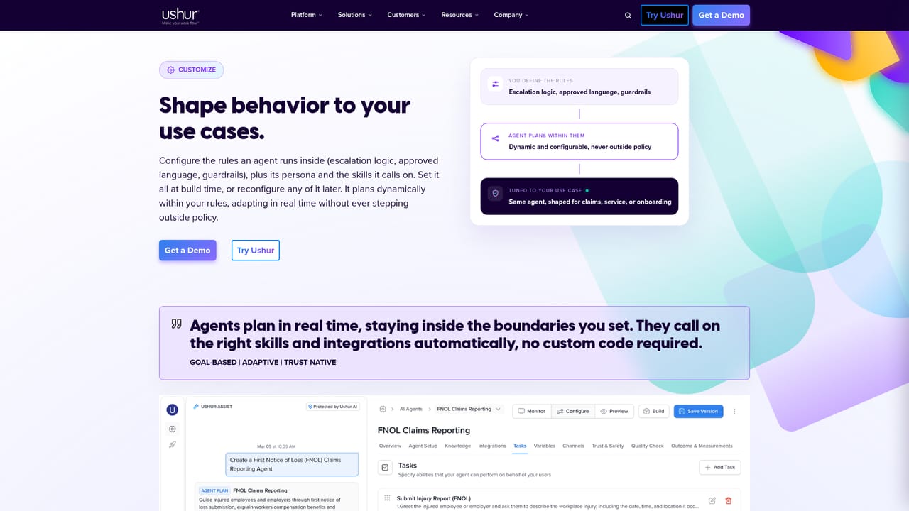 Ushur — Choose channels and connect systems