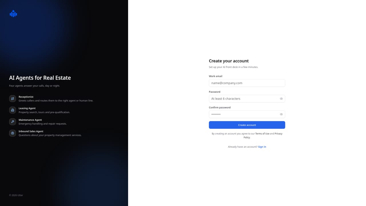 Utter — Create an account