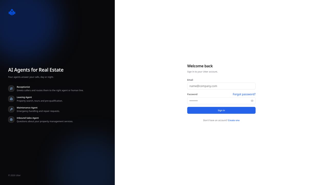 Utter — Log in to monitor results
