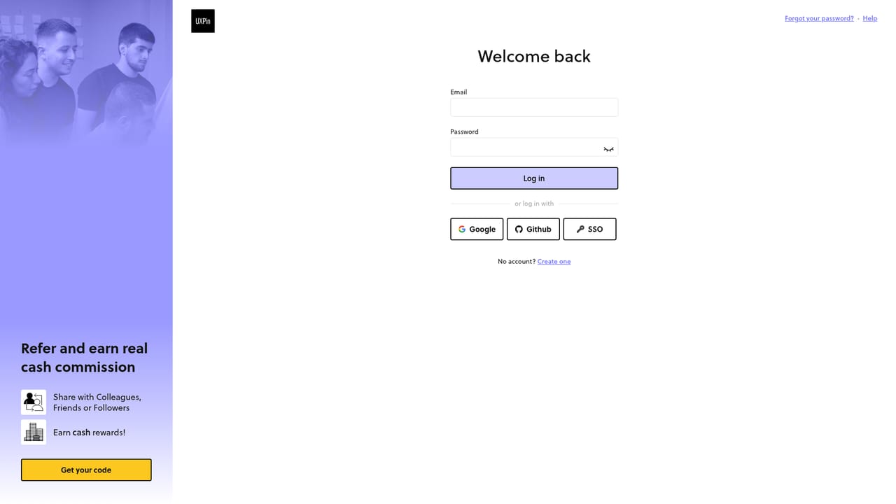 UXPin — Start a free trial and open a project