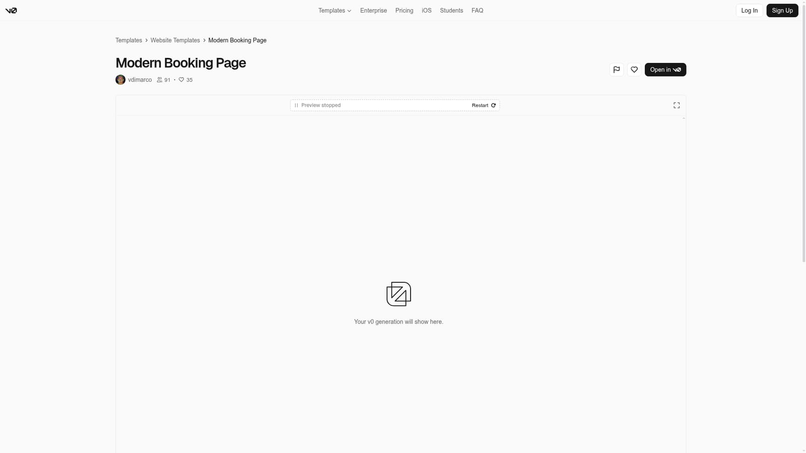 v0 by Vercel — Describe the page you need