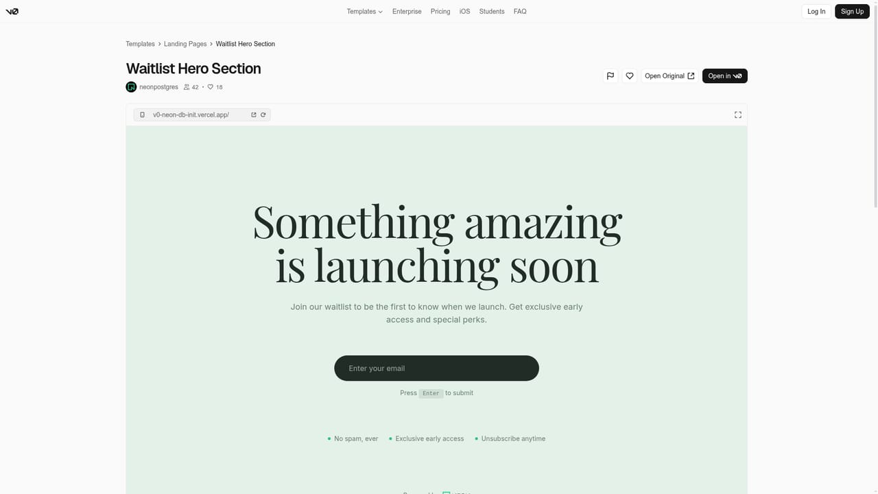 v0 by Vercel — Or open a template as the base