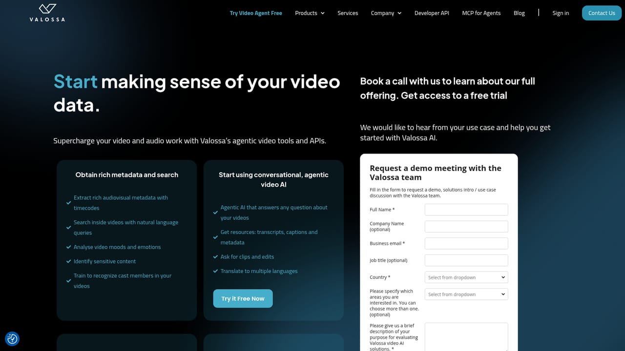Valoss — Start a free trial and sign in