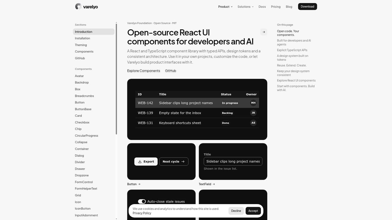 Varelyo — Choose a foundation or your library