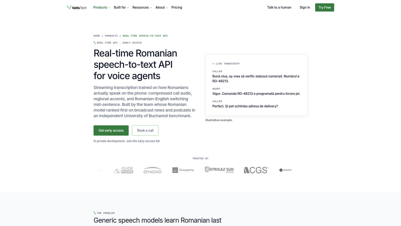 Vatis Tech — Export or wire up the API