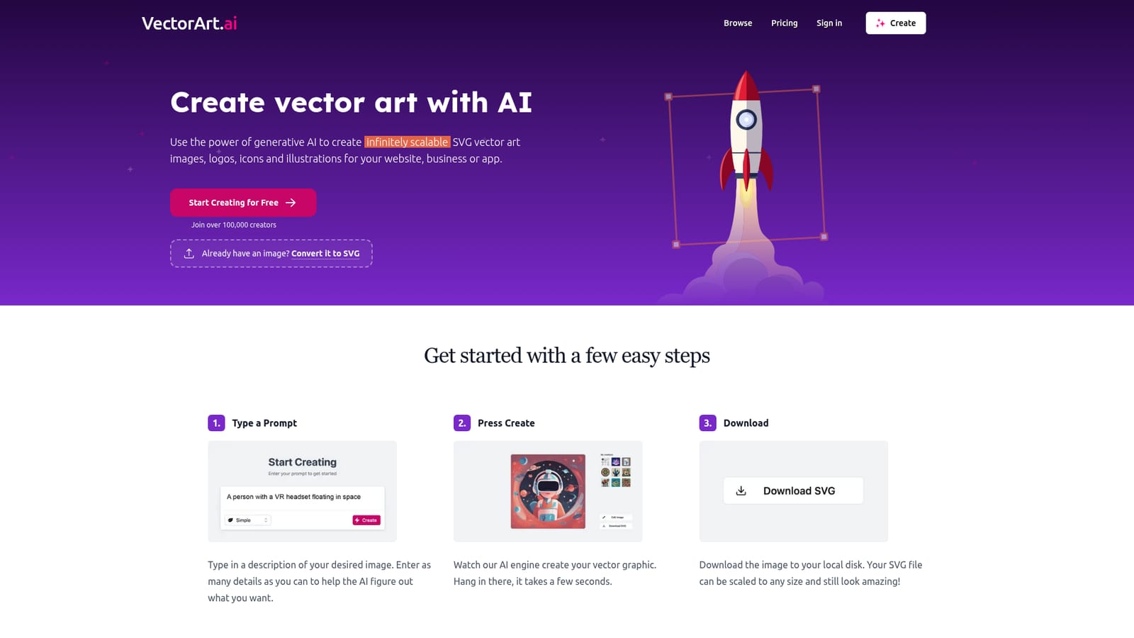 VectorArt — Describe the image you want