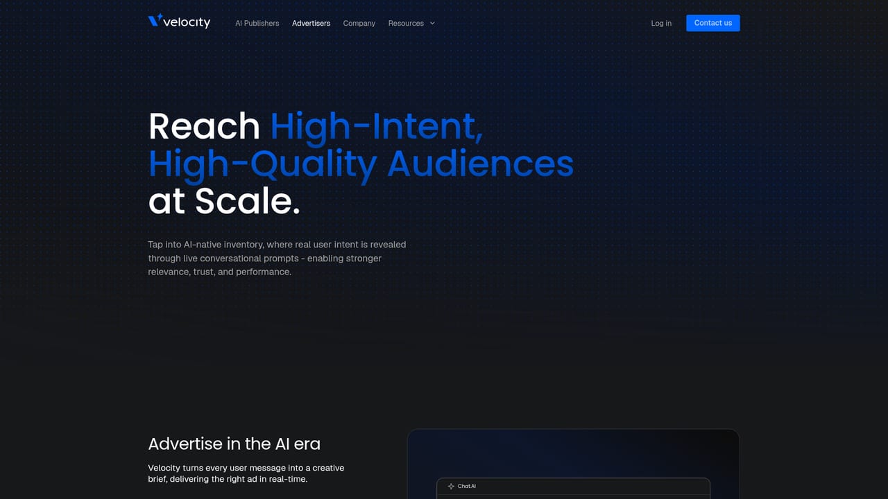Velocity — For advertisers, plan intent-based campaigns