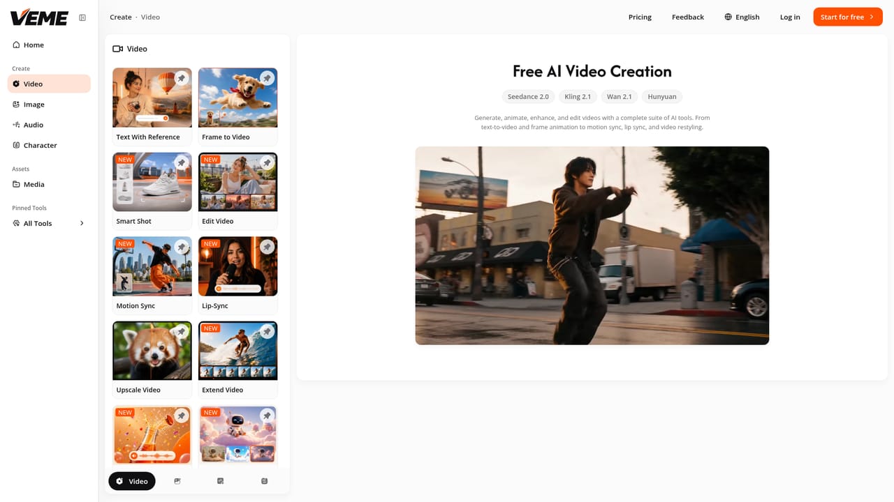 VEME AI — Open the video generator