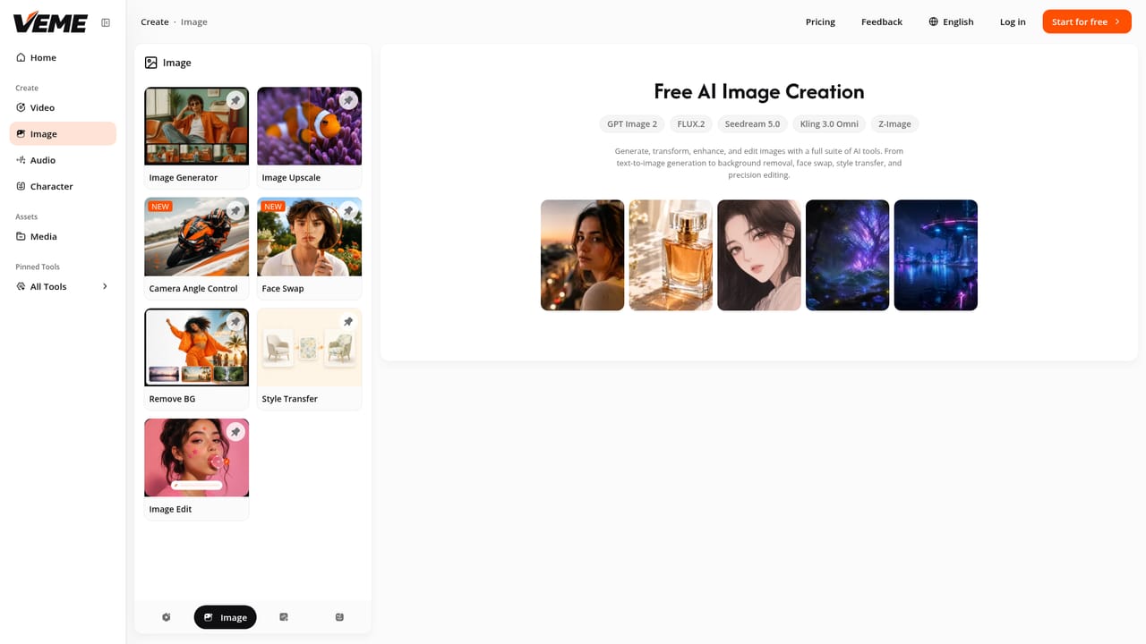 VEME AI — Polish stills with image tools