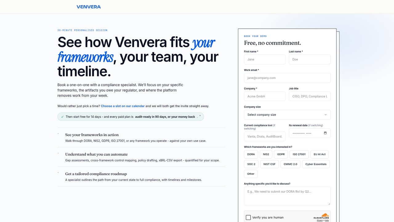 Venvera — Book a demo or explore features
