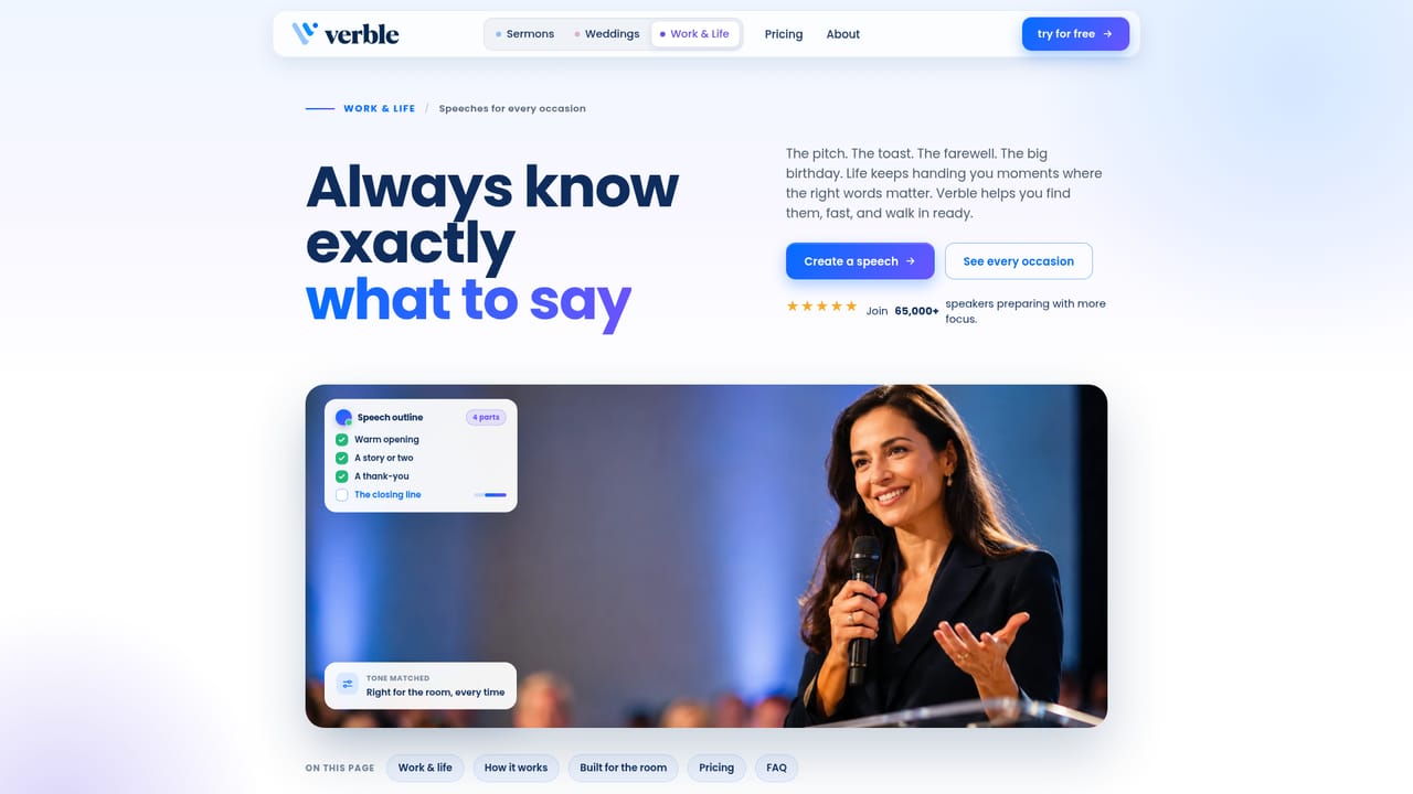 Verble — Pick the app that matches your occasion