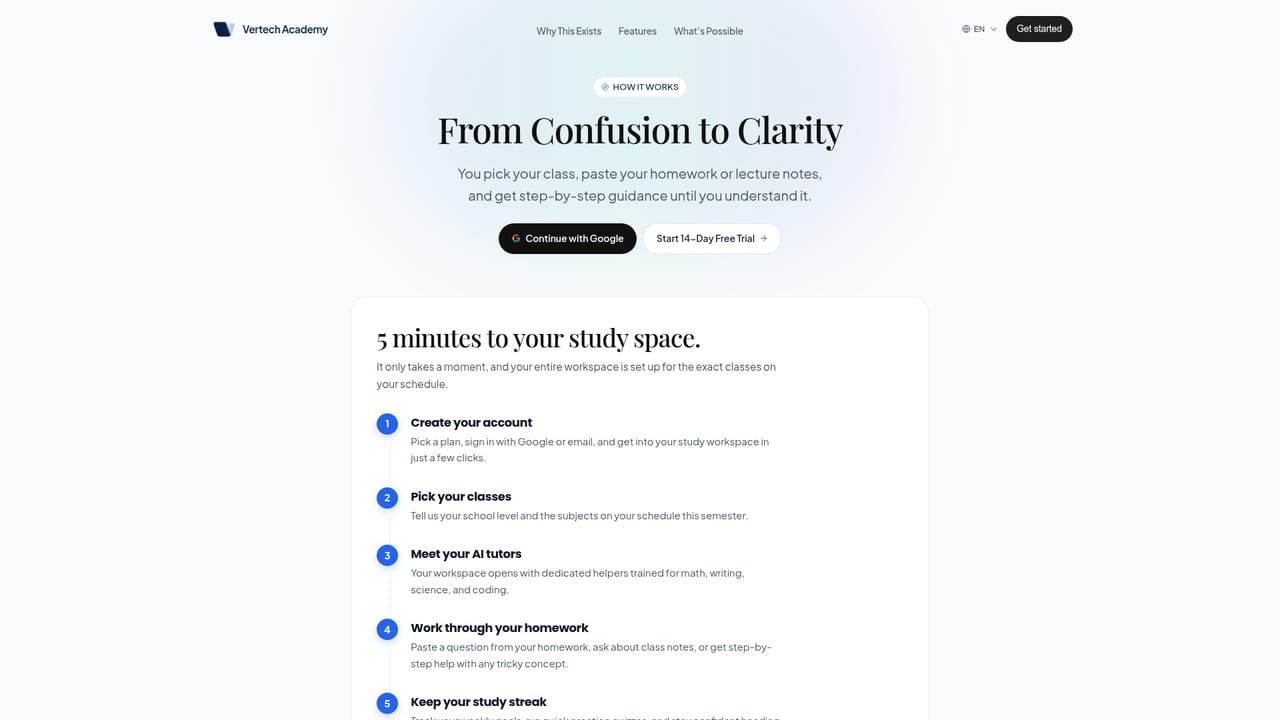 Vertech Academy — See how guided study works