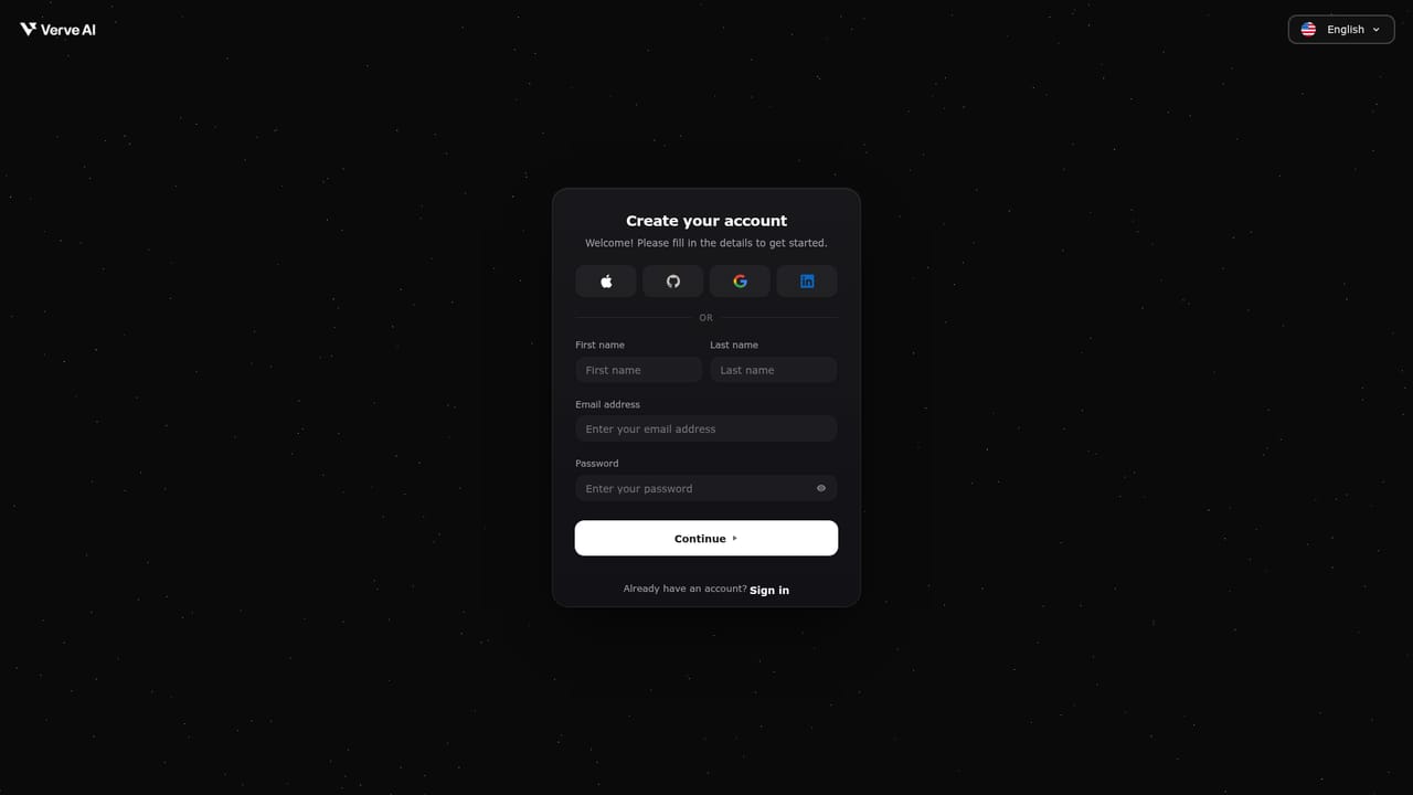 Verve AI — Create a free account