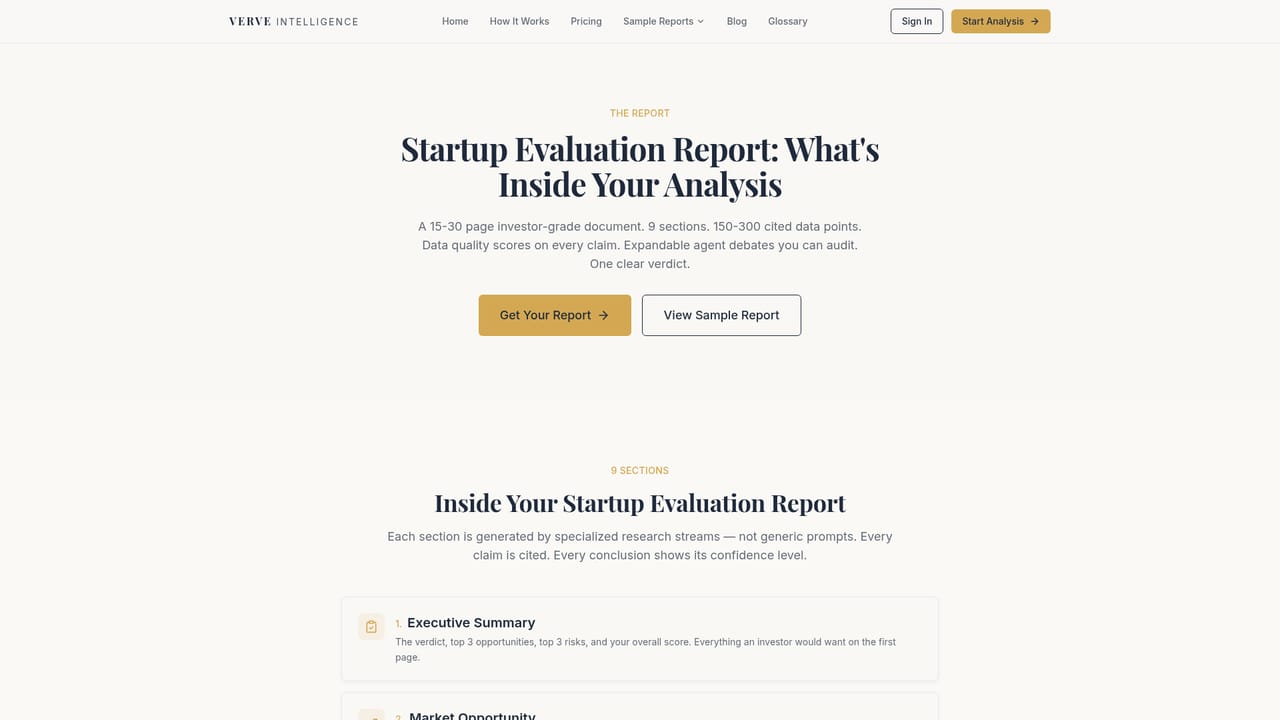 Verve Intelligence — Review what the report contains