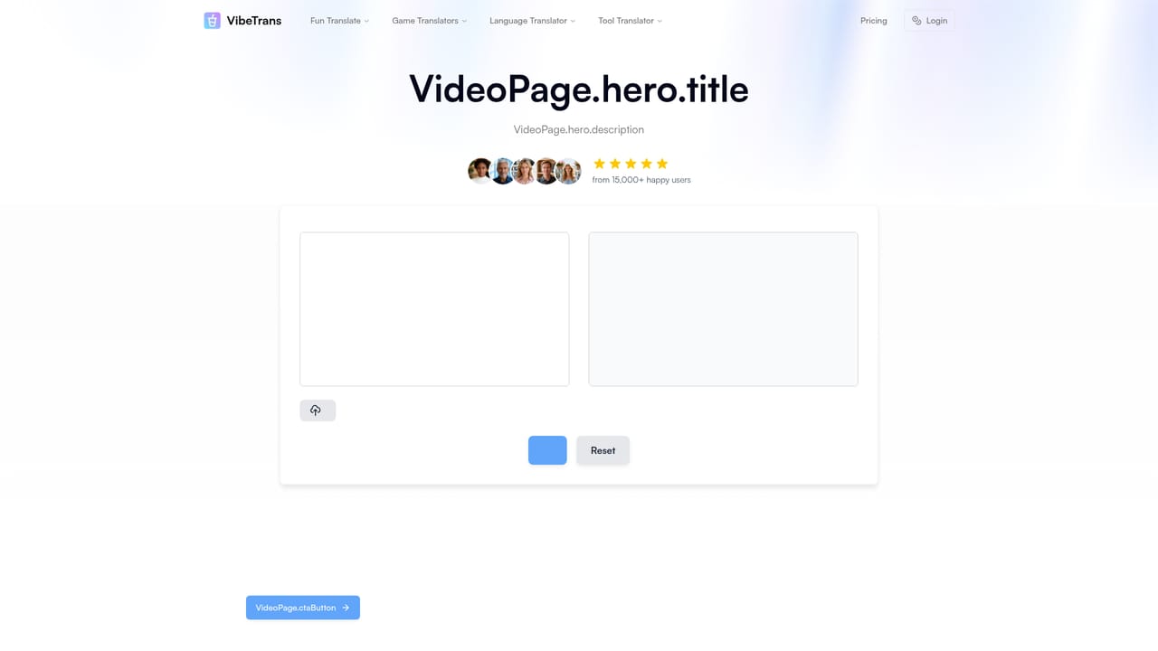 VibeTrans — Enter or upload your source content