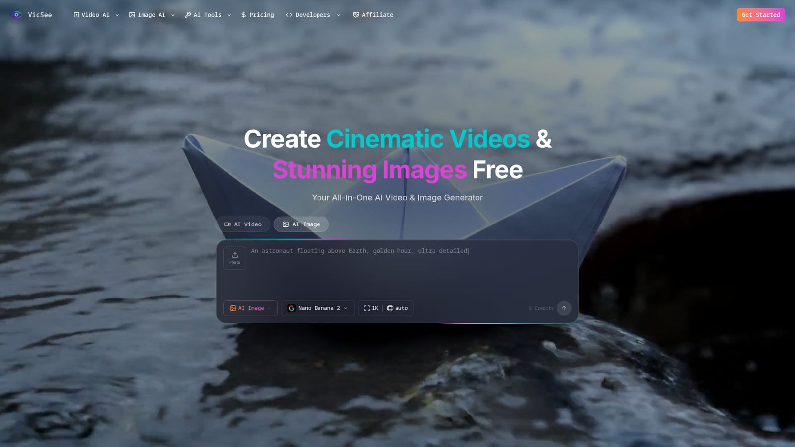 VicSee — Choose video or image