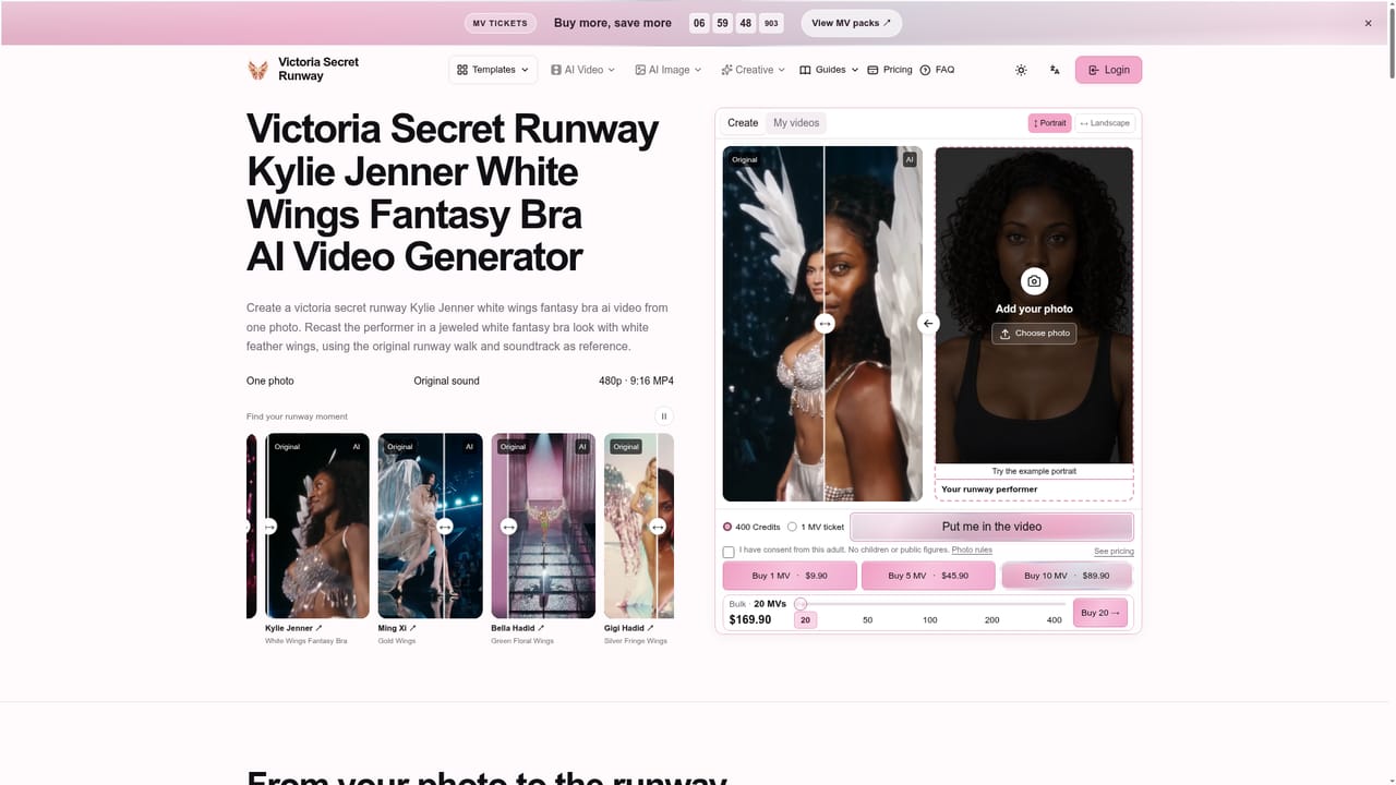 Victoria Secret Runway — Pick a look and add your portrait