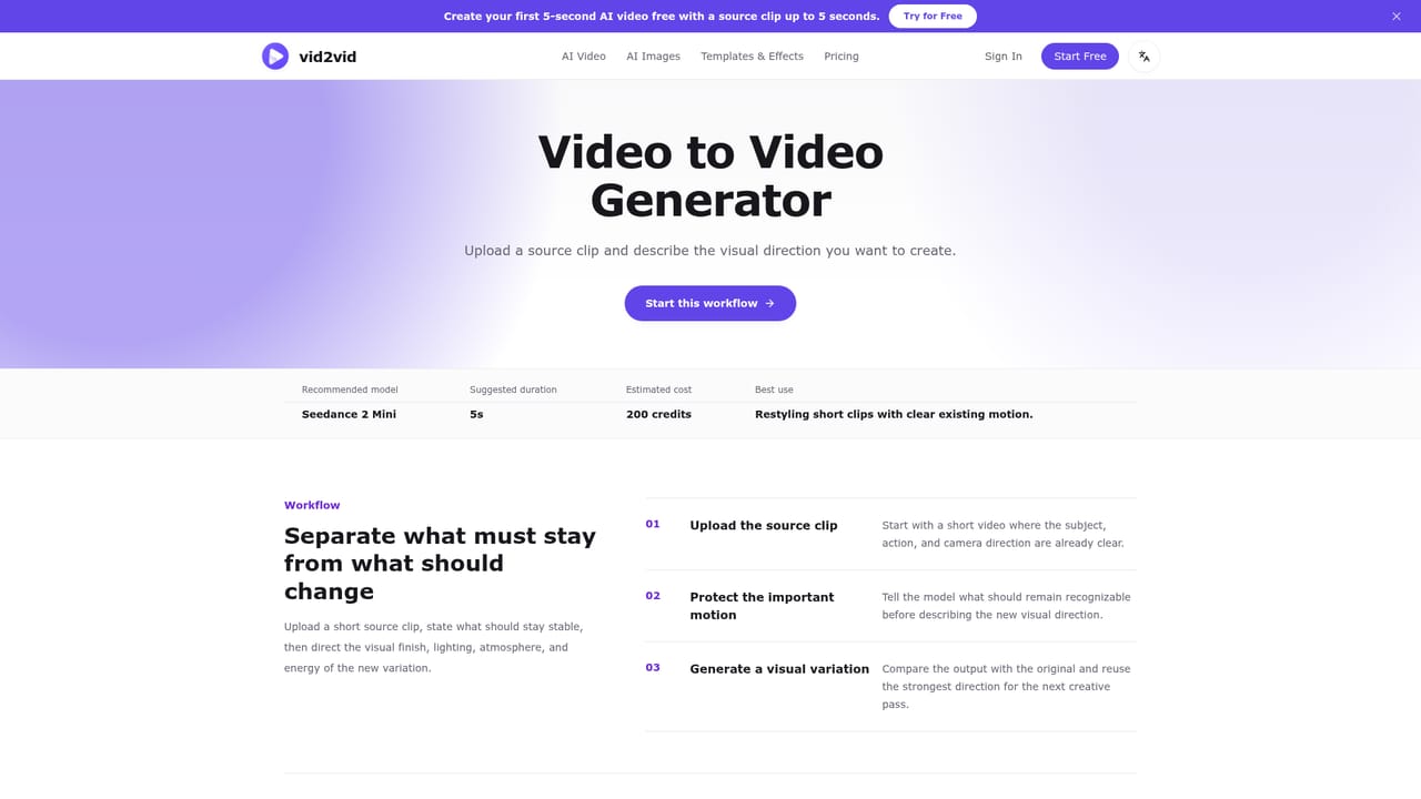 Vid2vid — Upload a source clip
