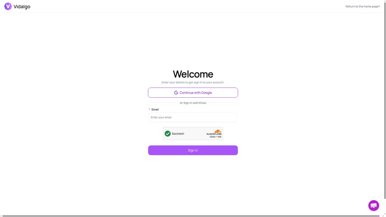 Vidalgo — Open the Vidalgo app and sign in