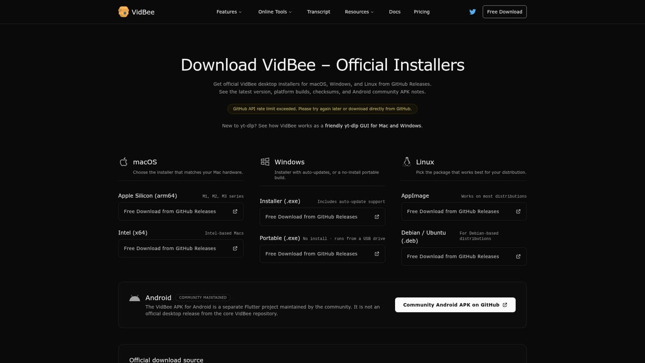 VidBee — Download and install VidBee
