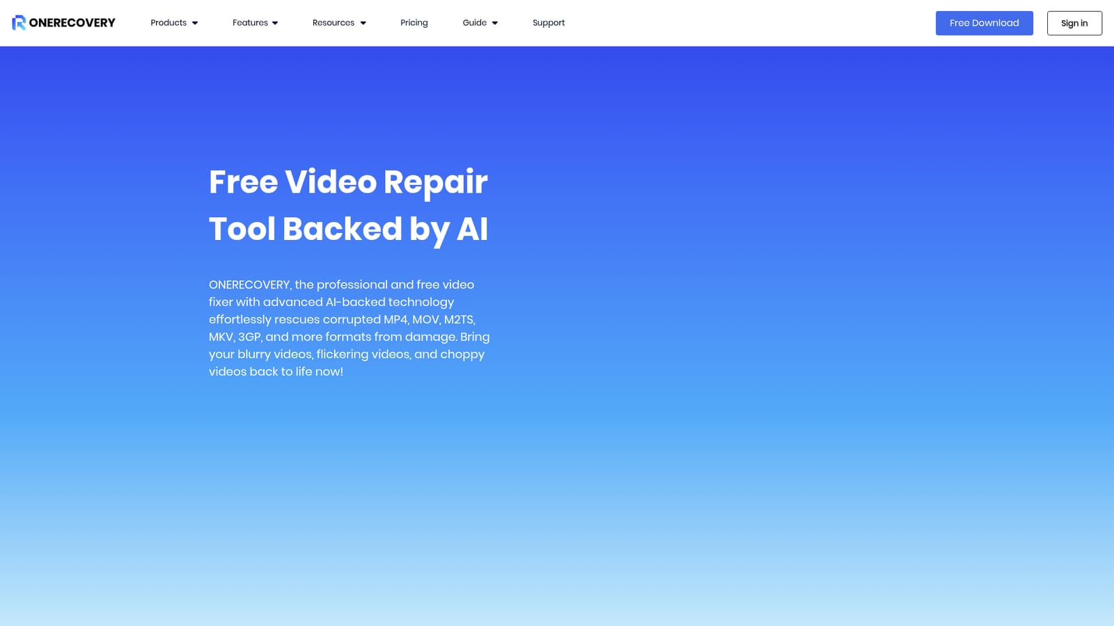 Video Repair by Onerecovery — Download and install the desktop tool