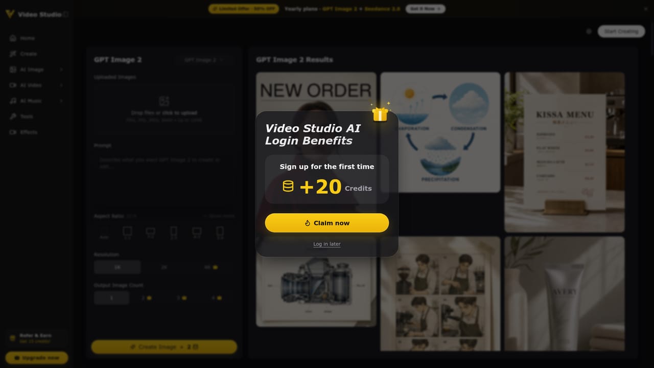 Video Studio AI — Pick an image model and generate a first frame