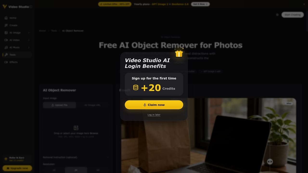 Video Studio AI — Clean up the image with editing tools