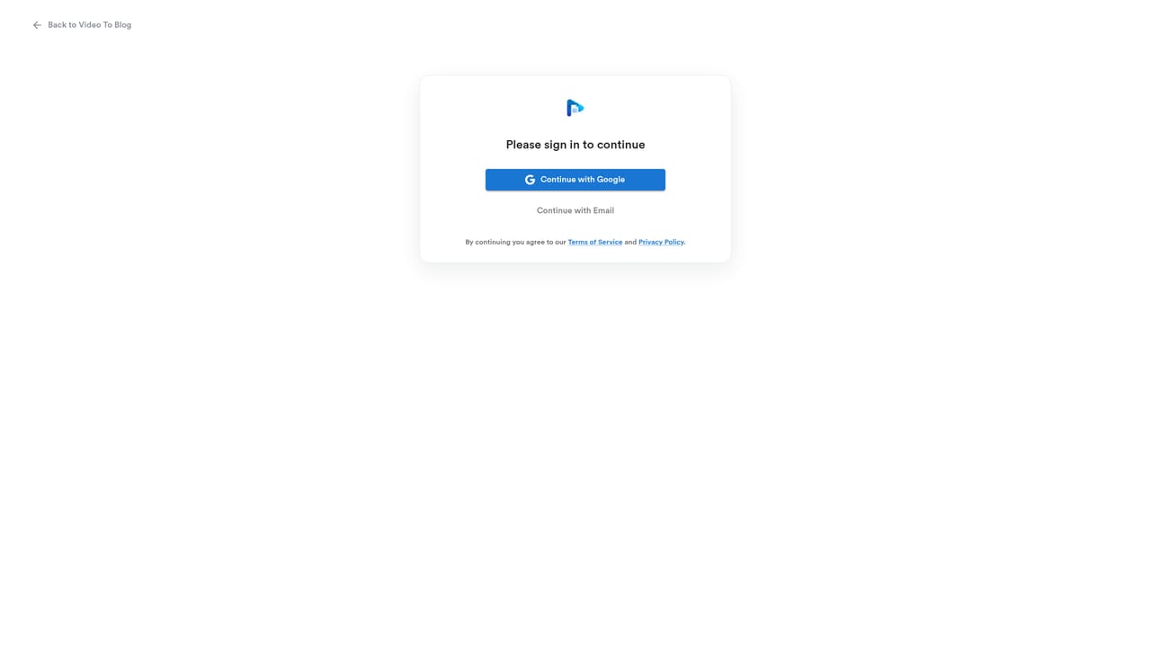 Video To Blog — Start with a source