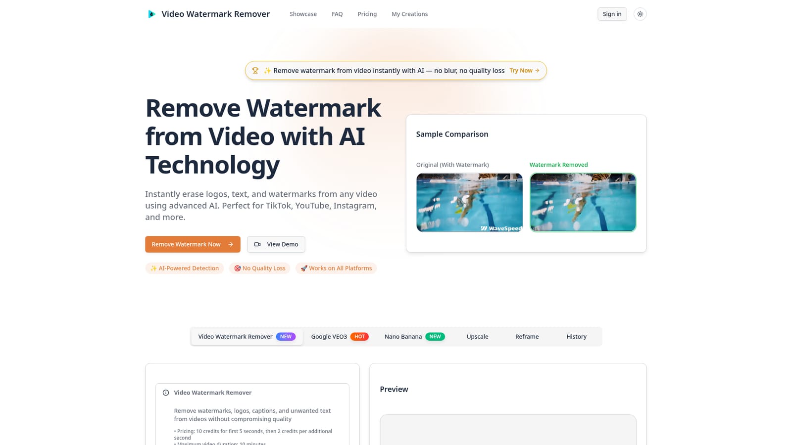 Video Watermark Remover — Upload the source video