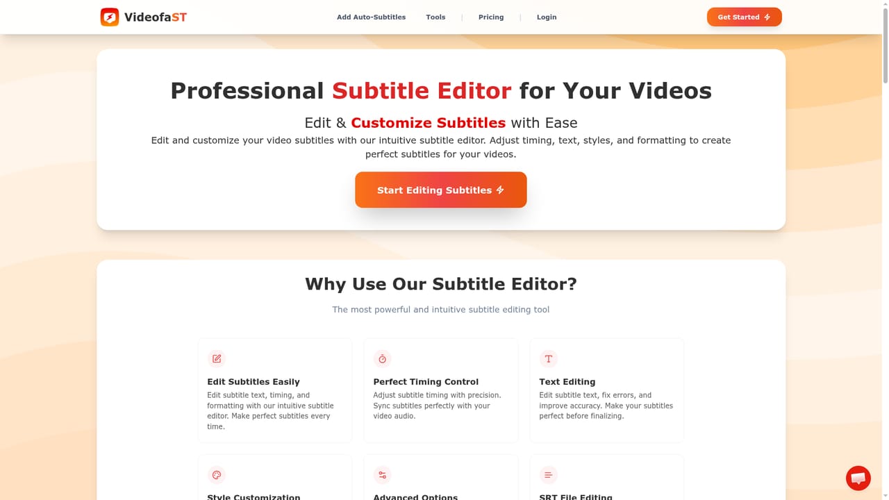 Videofa.st — Edit words and pick a style