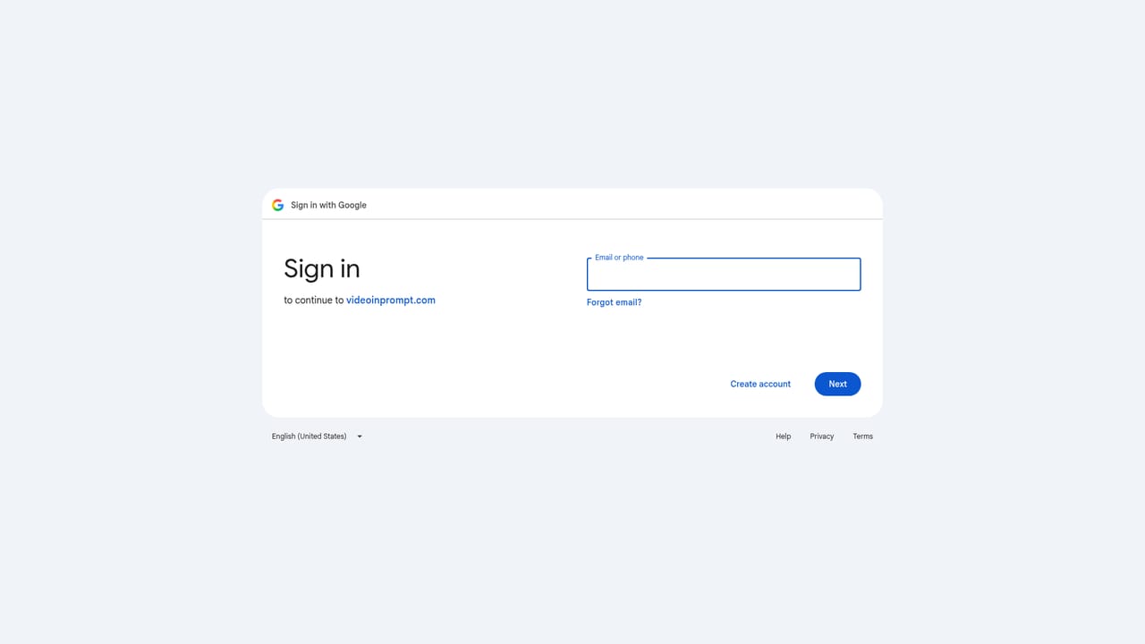 VideoInPrompt — Create a free account