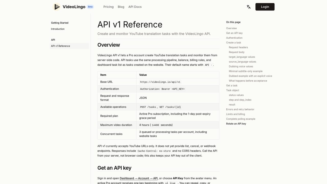 VideoLingo — Explore API integration